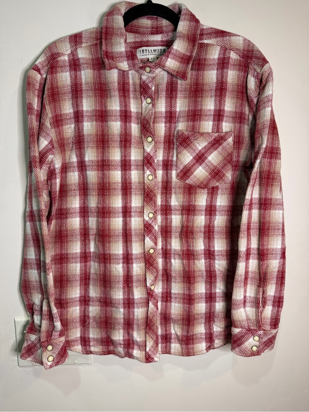 Idyllwind Red and Cream Plaid Casual Button-Down Shirt